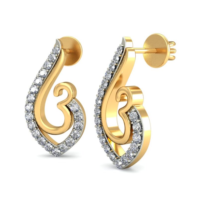 Exquisite 3D Rendering A Captivating Jewelry Earring Design