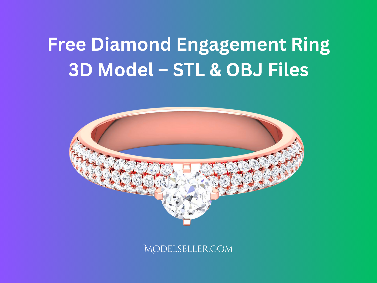 Diamond Engagement Ring 3D Model – Royalty-Free Download (2025)