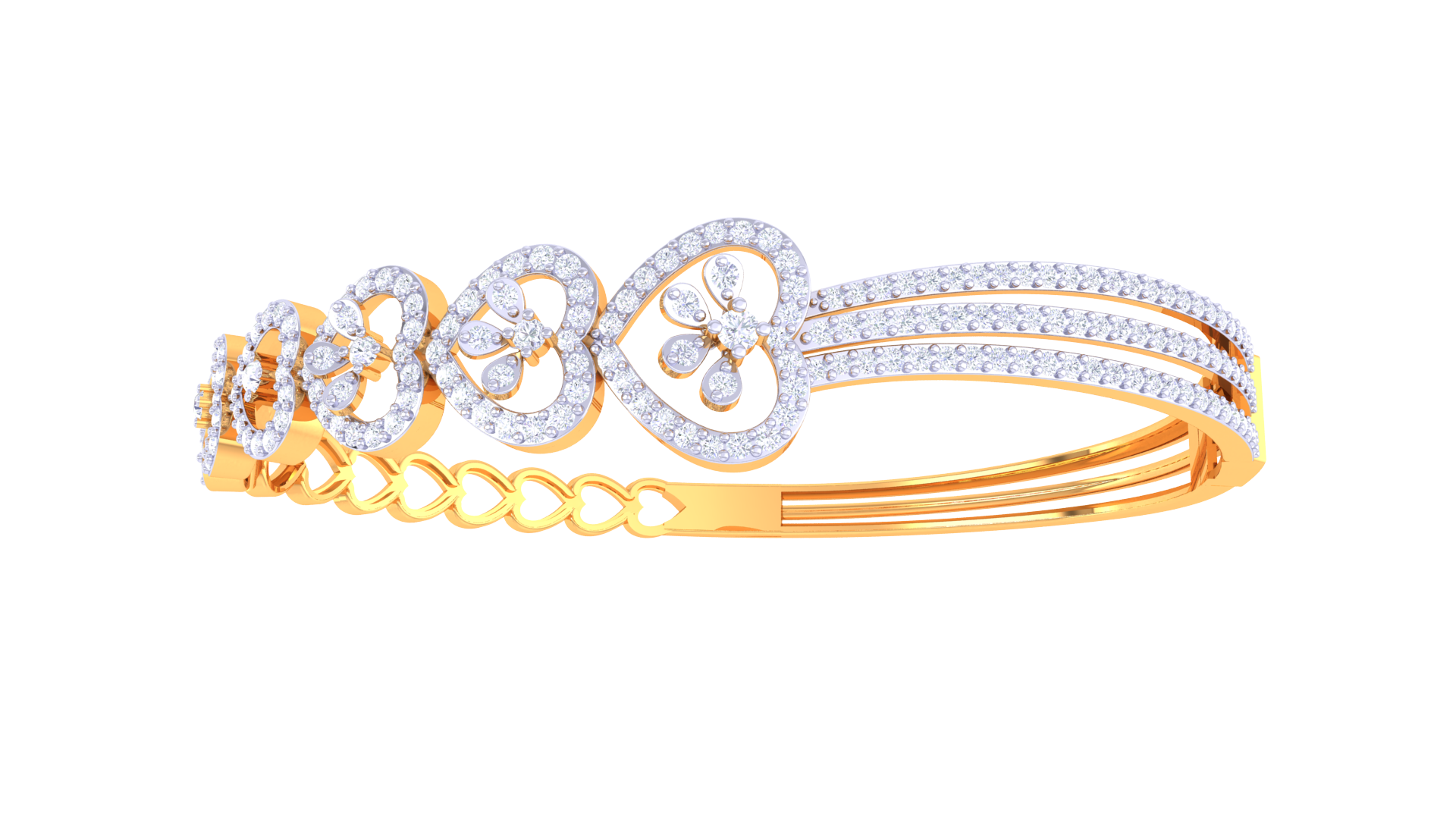 B-5B Sterling Silver Curb Chain Bracelet 3D Model 2025 - Image 5