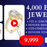 4000+ Bulk Jewelry Design 3D Models with Renders & Videos (Gold, Rose Gold, Silver)