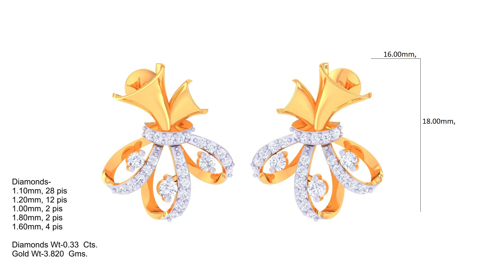 E-8A Luxury & Fashion Earring 3D Models | High-Resolution Files - Image 3