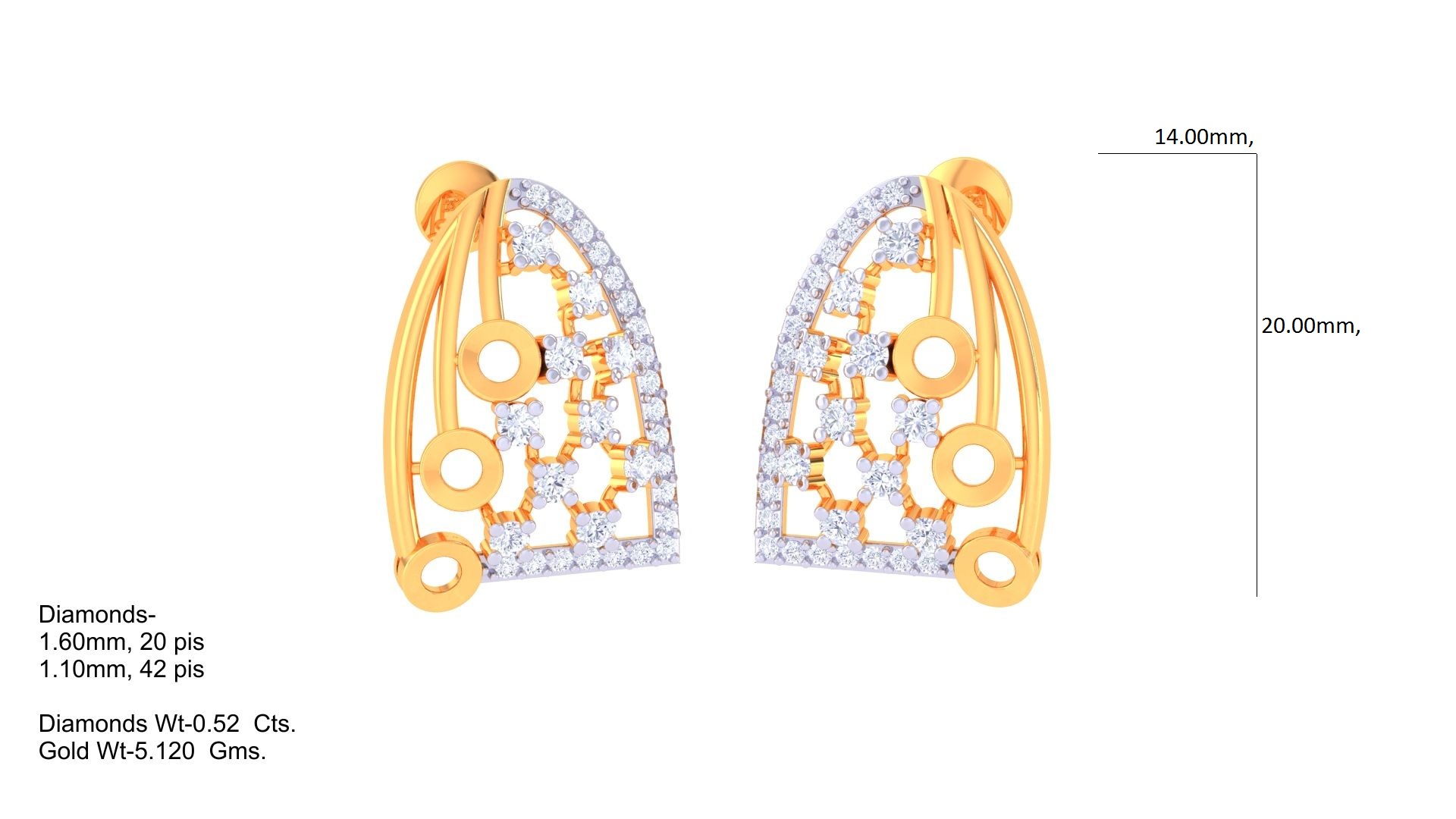 E-9A Customizable Jewelry Earring 3D Models (Blender, C4D, Maya) - Image 3