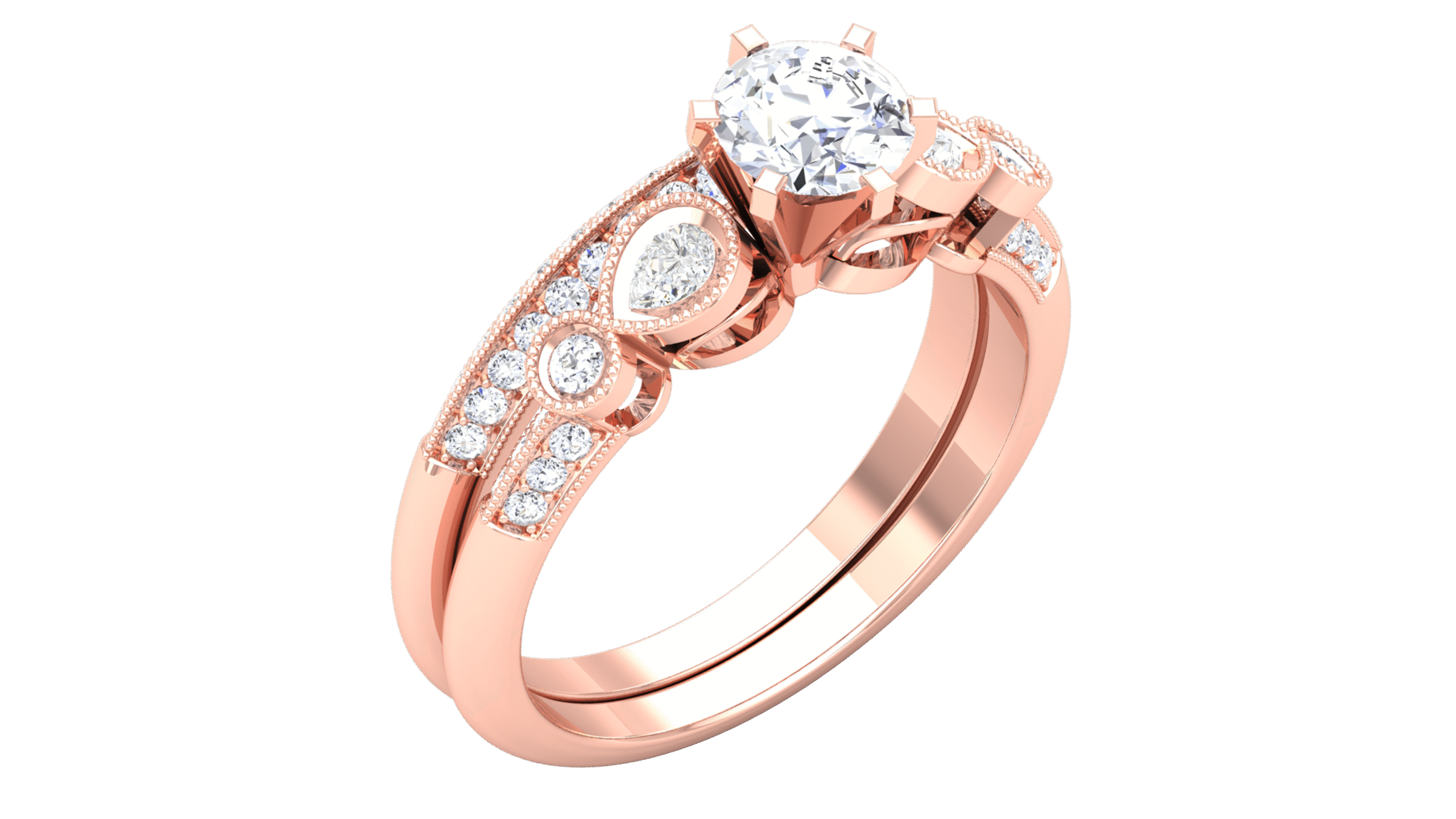 R-3648 - P Engagement Ring