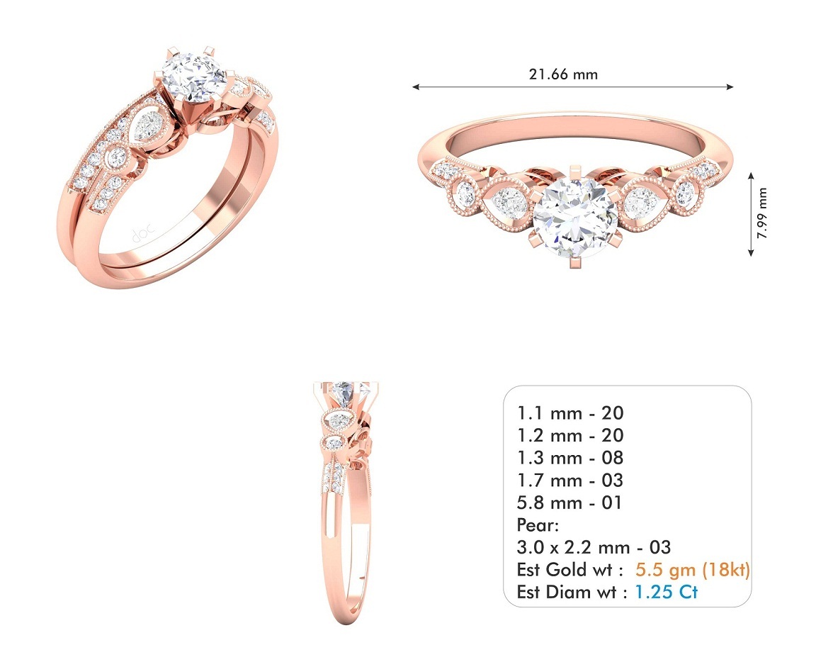 R-3648 High-Detail Diamond Engagement Ring - Image 6