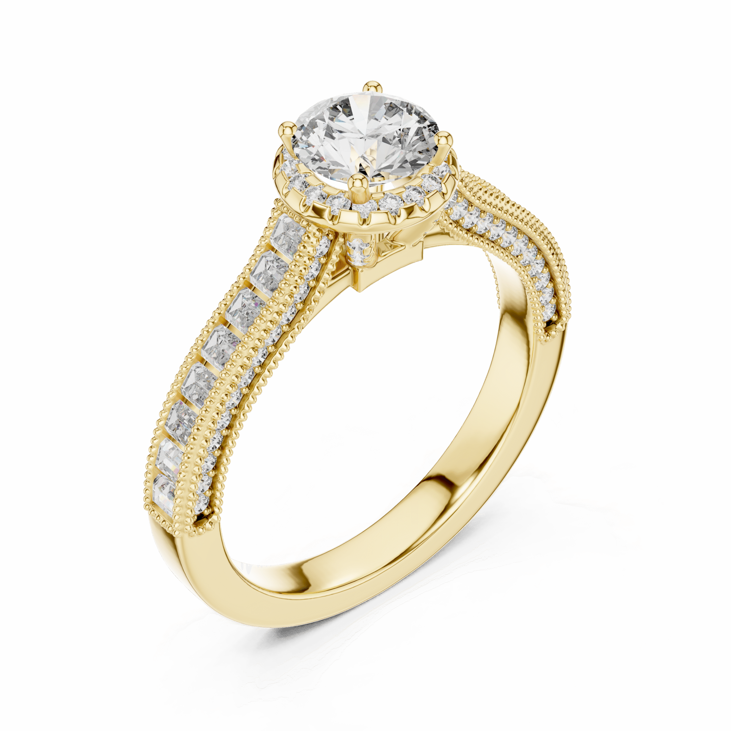 LR-0206-02@Y-#viwe2 STL/OBJ Ladies Ring 3D Model Files Download for Jewelry - Image 1