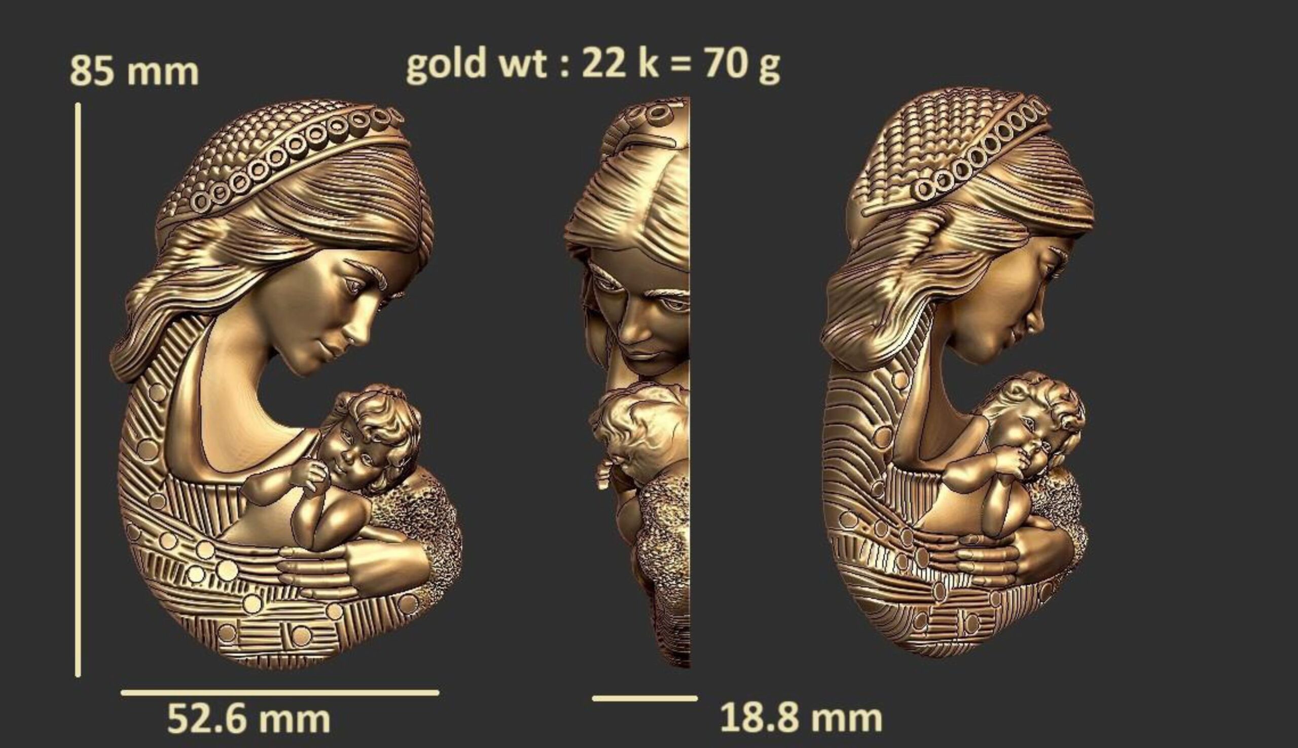 new god murti 100-images-12 Mother and Child Idol STL – Traditional Statue for 3D Printing - Image 1