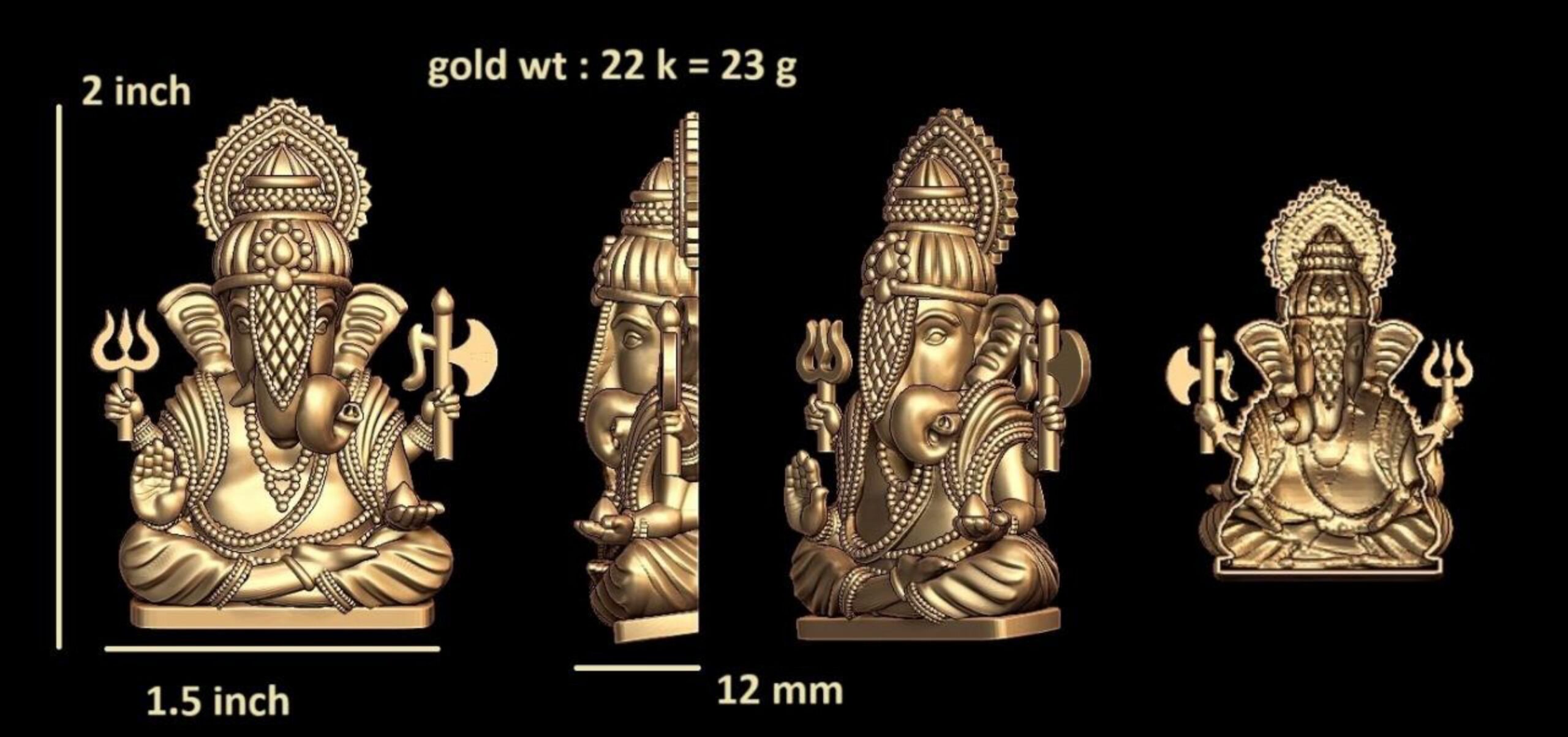 new god murti 100-images-16 Festive Ganesha 3D Printable STL - Vibrant & Celebratory Design - Image 1