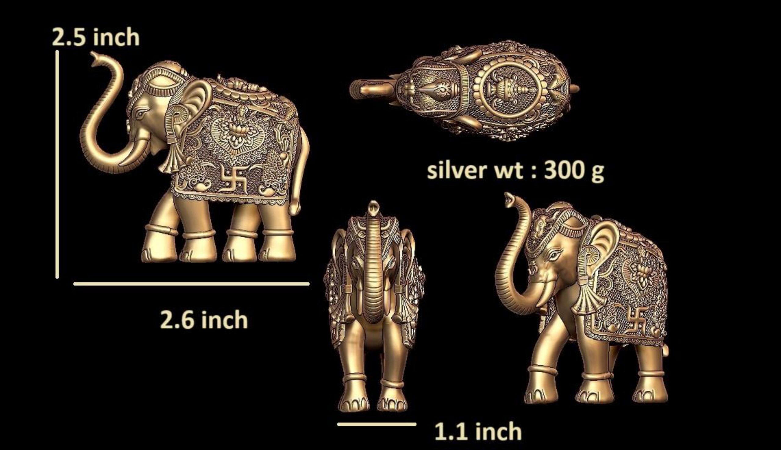 new god murti 100-images-17 Beautiful Elephant Statue STL – Fine Art 3D Printable Elephant Sculpture - Image 1