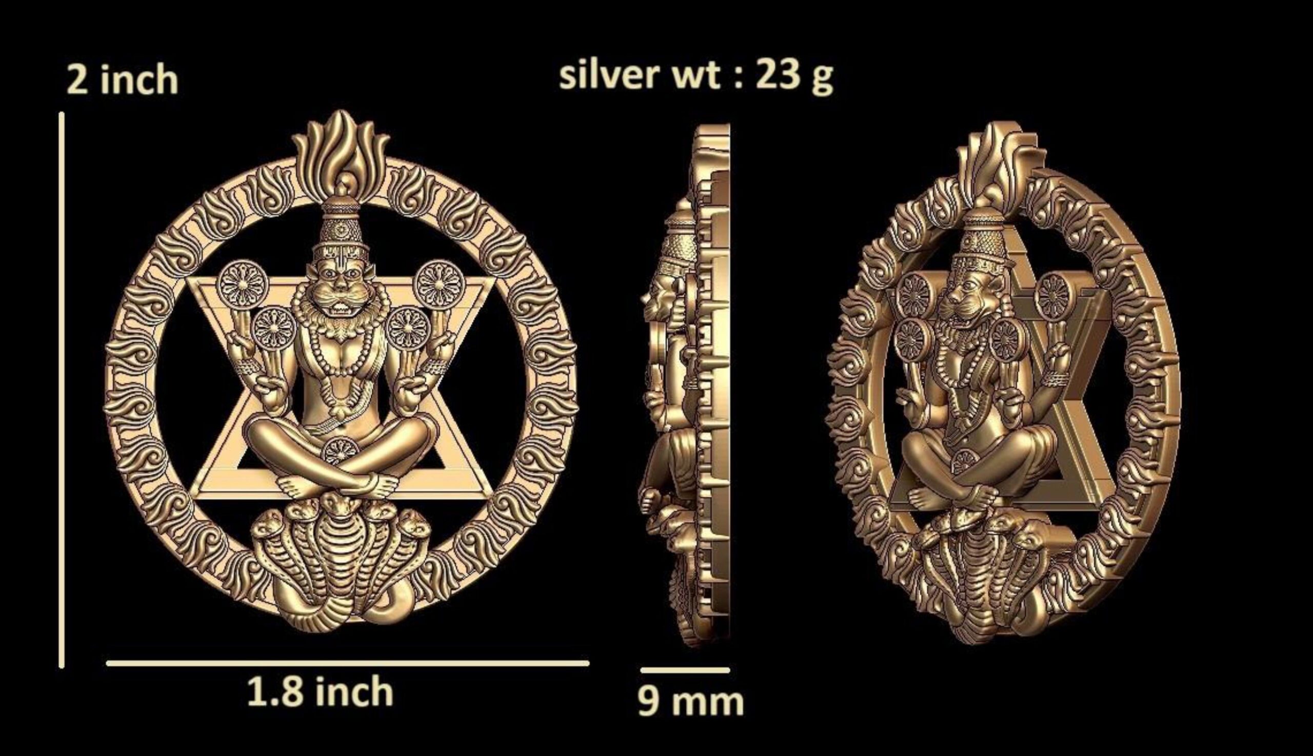 new god murti 100-images-23 Narasimha Swamy Statue STL – Hindu Lion God for 3D Printing - Image 1