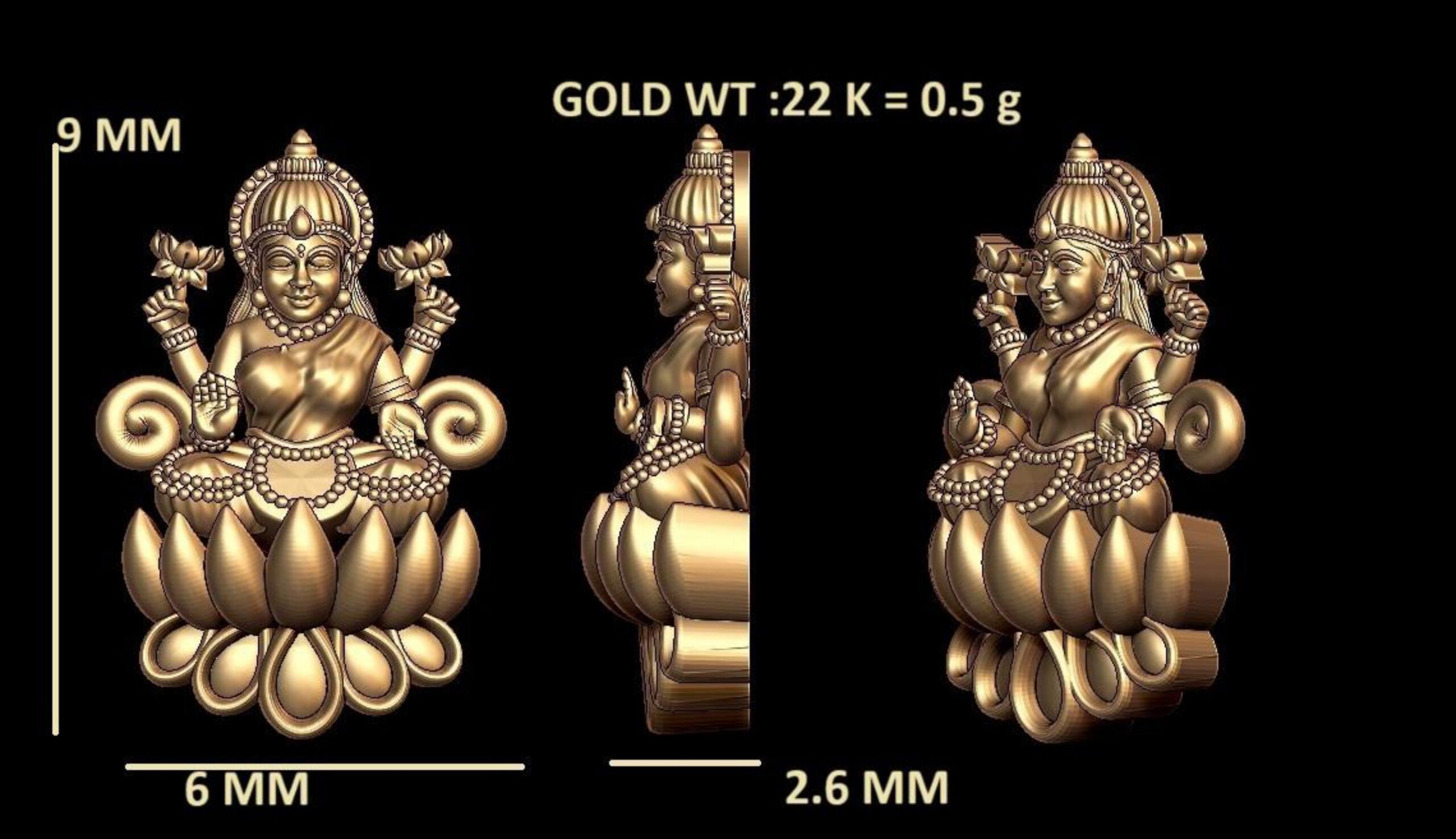 new god murti 100-images-25 Goddess Lakshmi Murti STL - Wealth & Prosperity 3D Model - Image 1