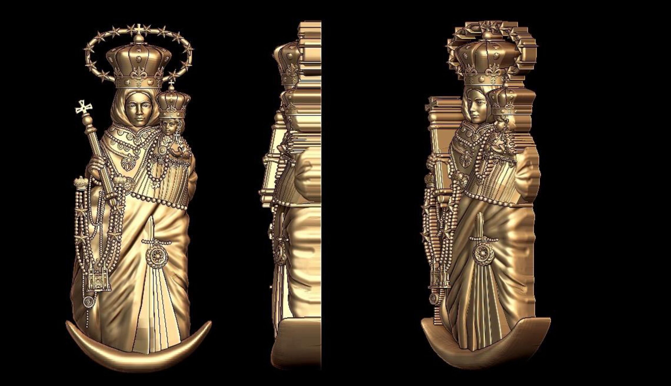 new god murti 100-images-28 Mother Mary Statue STL – Holy Virgin for 3D Printing - Image 1