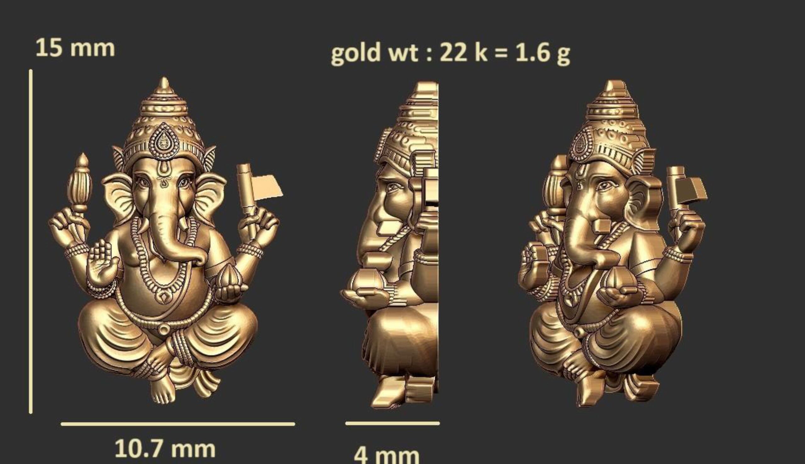 new god murti 100-images-35 Dancing Ganesha Murti STL - Dynamic Pose 3D Model - Image 1