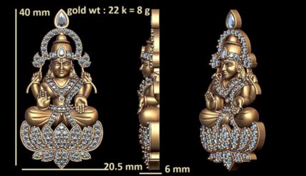 Maa Lakshmi Statue STL – Goddess of Wealth for 3D Printing