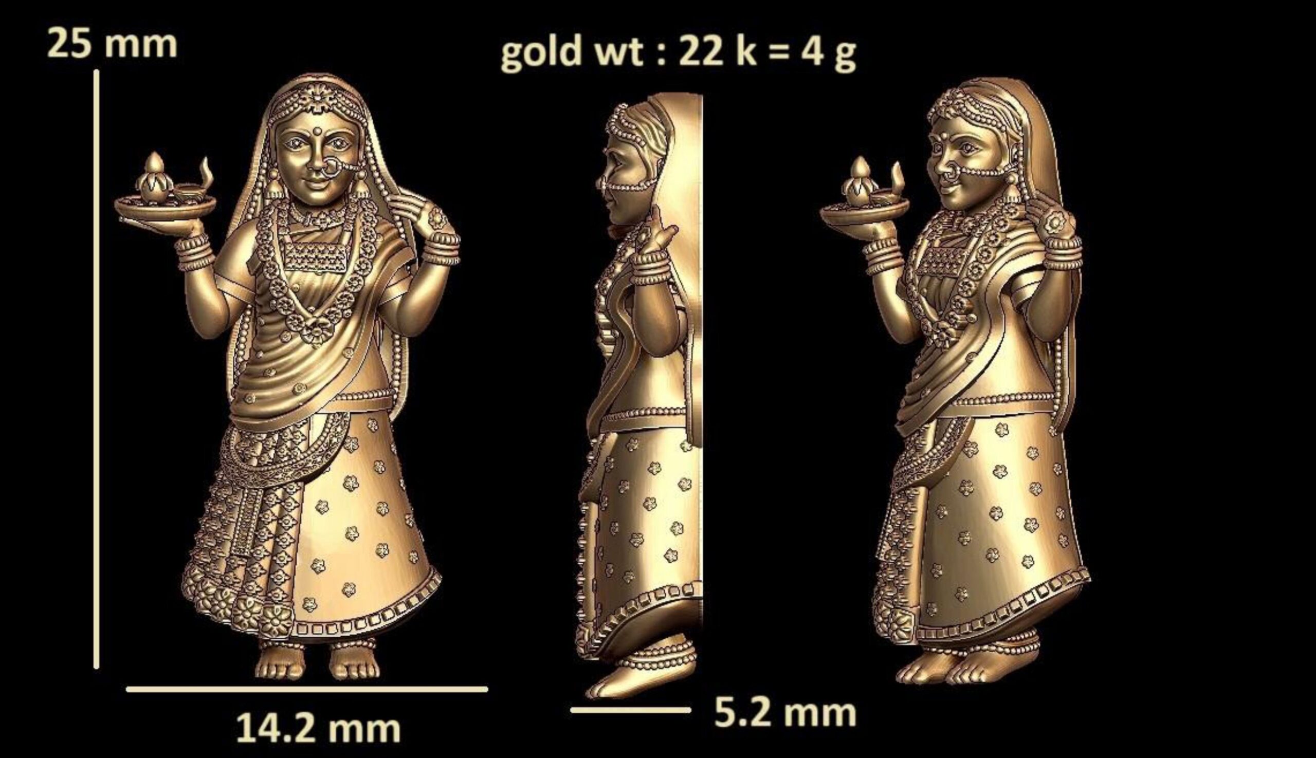 new god murti 100-images-40 Kumara Swami Locket STL - Lord Murugan Pendant 3D Model - Image 1