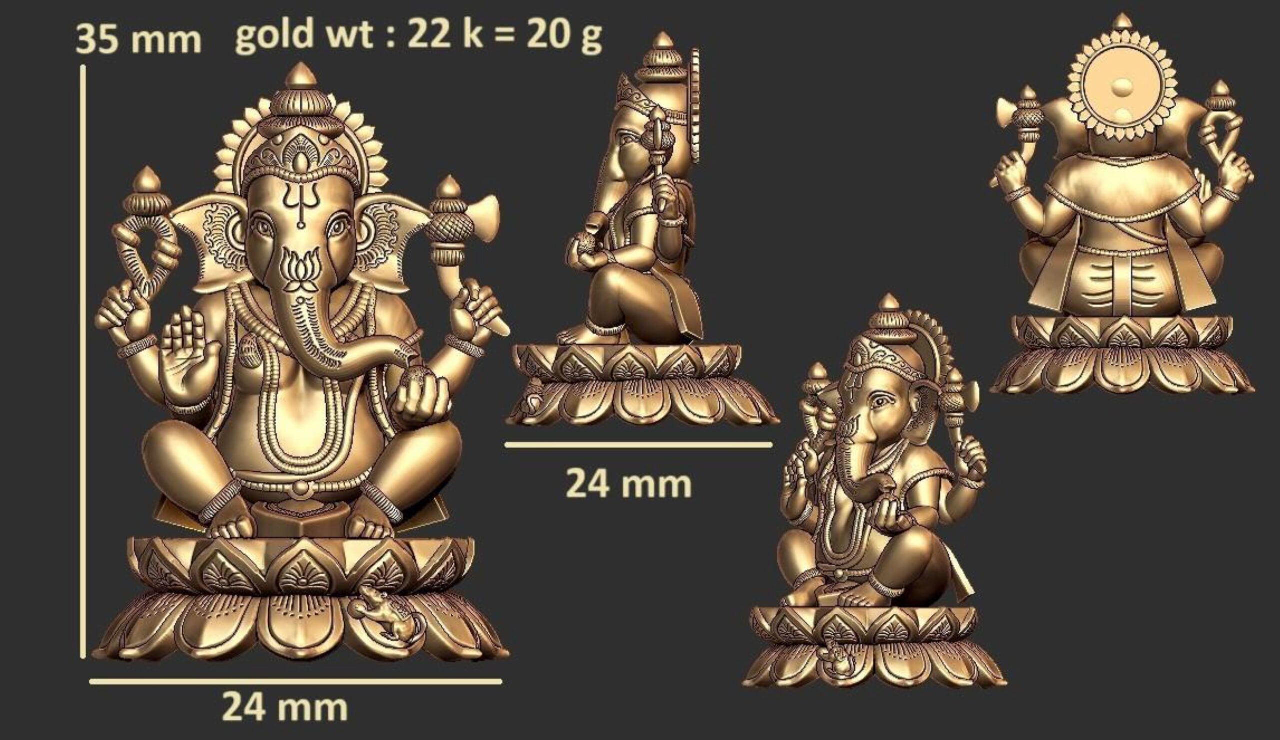 new god murti 100-images-46 Shri Ganesh Murti – 3D Printable Statue STL for Home Shrine - Image 1