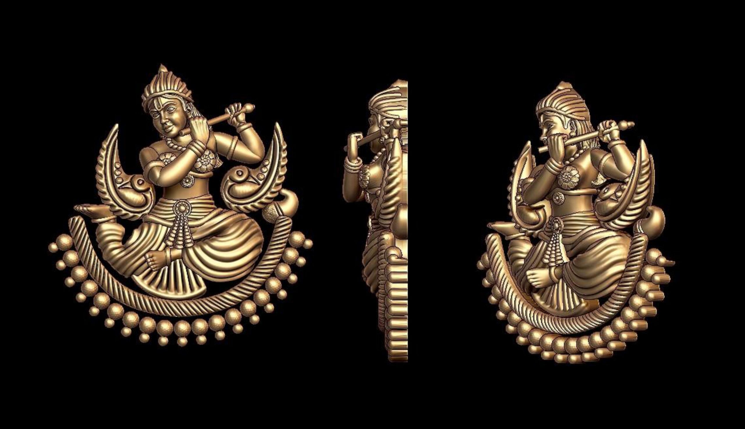 new god murti 100-images-47 Krishna Murti STL - Flute-Playing Deity 3D Printable File - Image 1