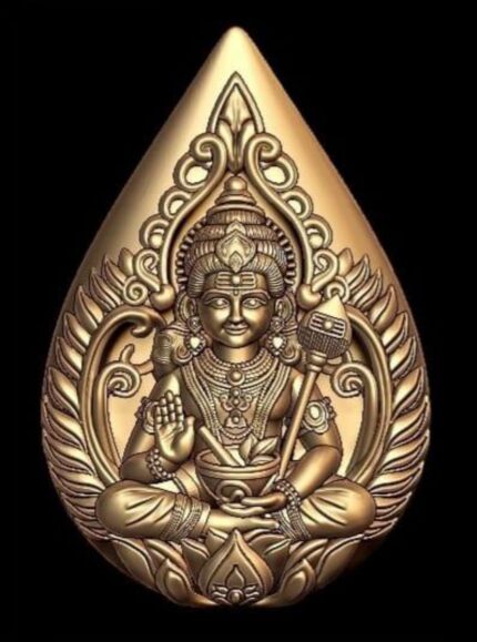 Maa Laxmi Statue STL – Divine Goddess with Coins for 3D Printing