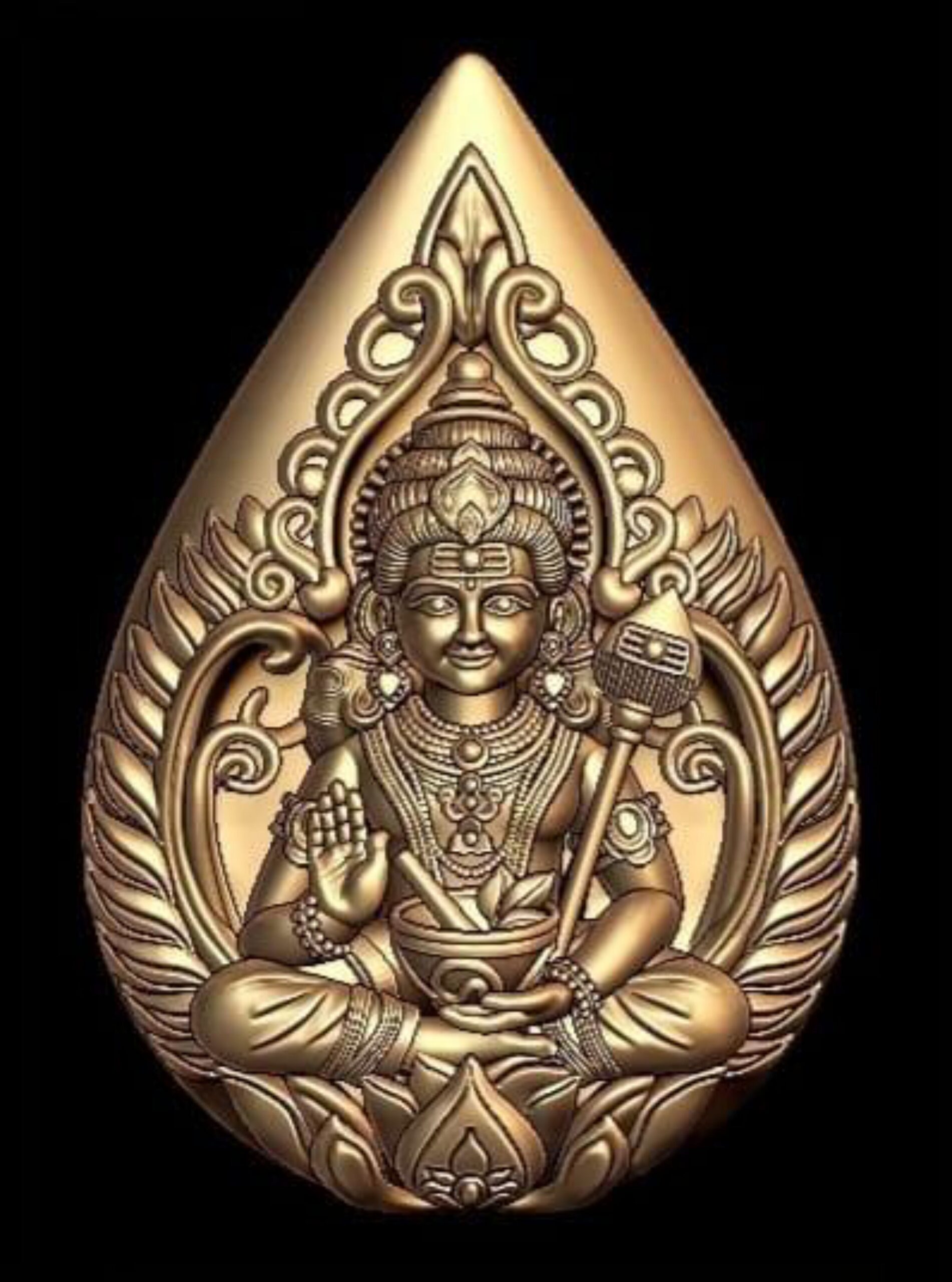 new god murti 100-images-49 Maa Laxmi Statue STL – Divine Goddess with Coins for 3D Printing - Image 1