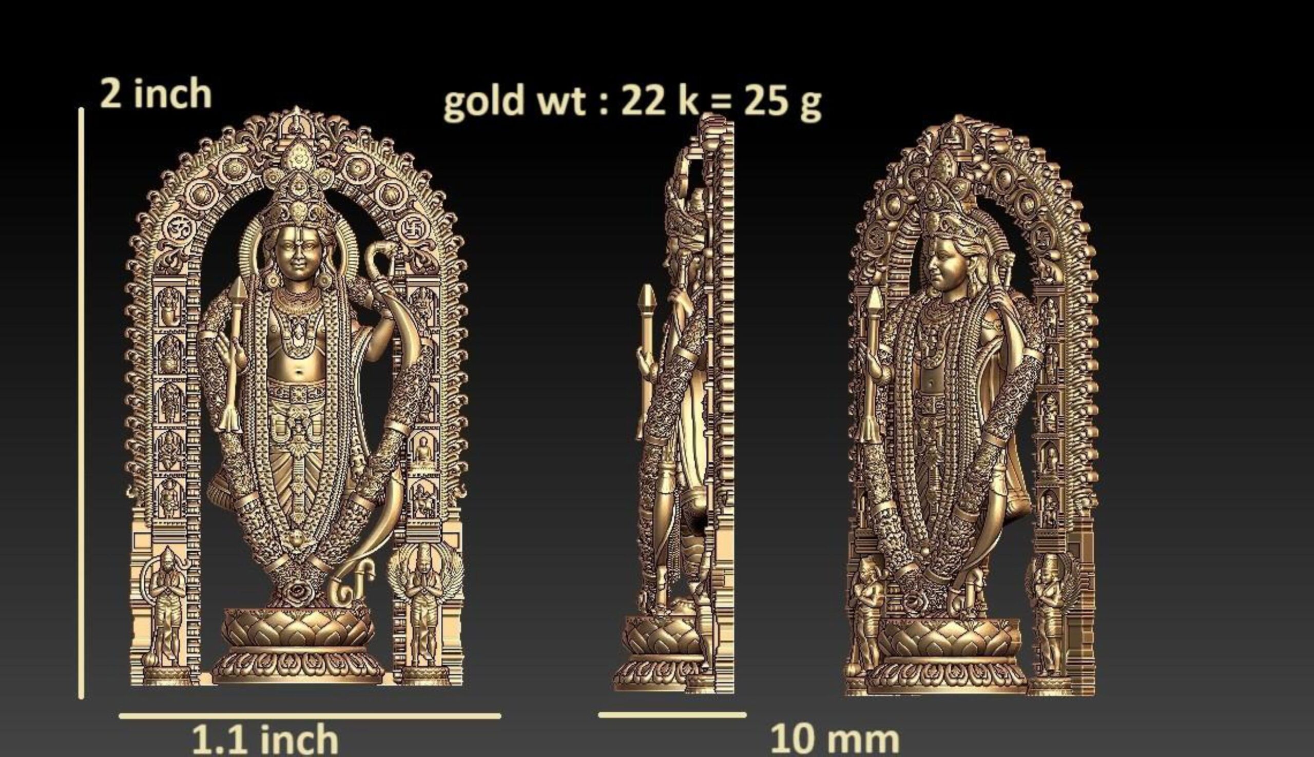 new god murti 100-images-5 Shri Ram Lalla Ji Statue – 3D Printable STL File for Home Shrine - Image 1