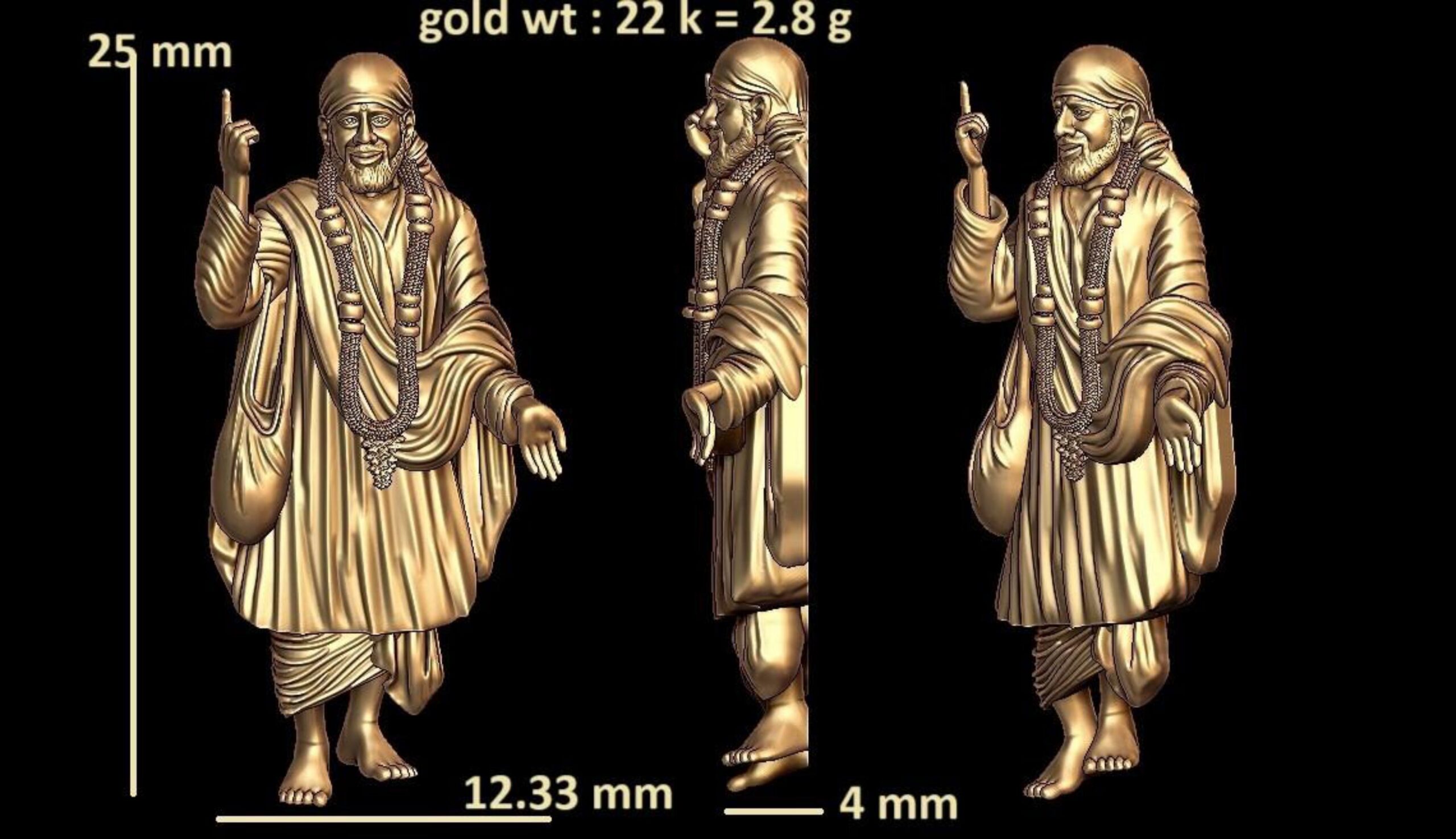 new god murti 100-images-51 Sai Baba 3D Model STL - Spiritual Master Sculpture - Image 1