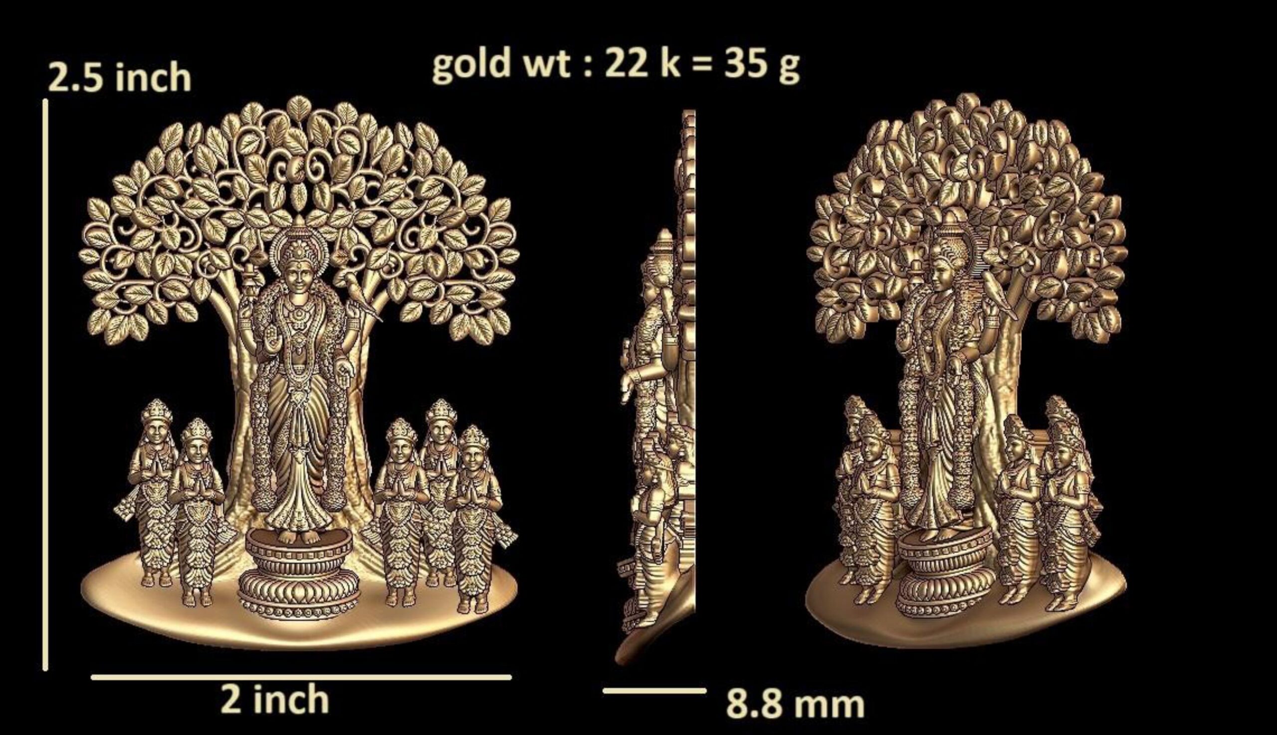new god murti 100-images-52 Minakshi Devi Statue STL – Hindu Goddess for 3D Printing - Image 1