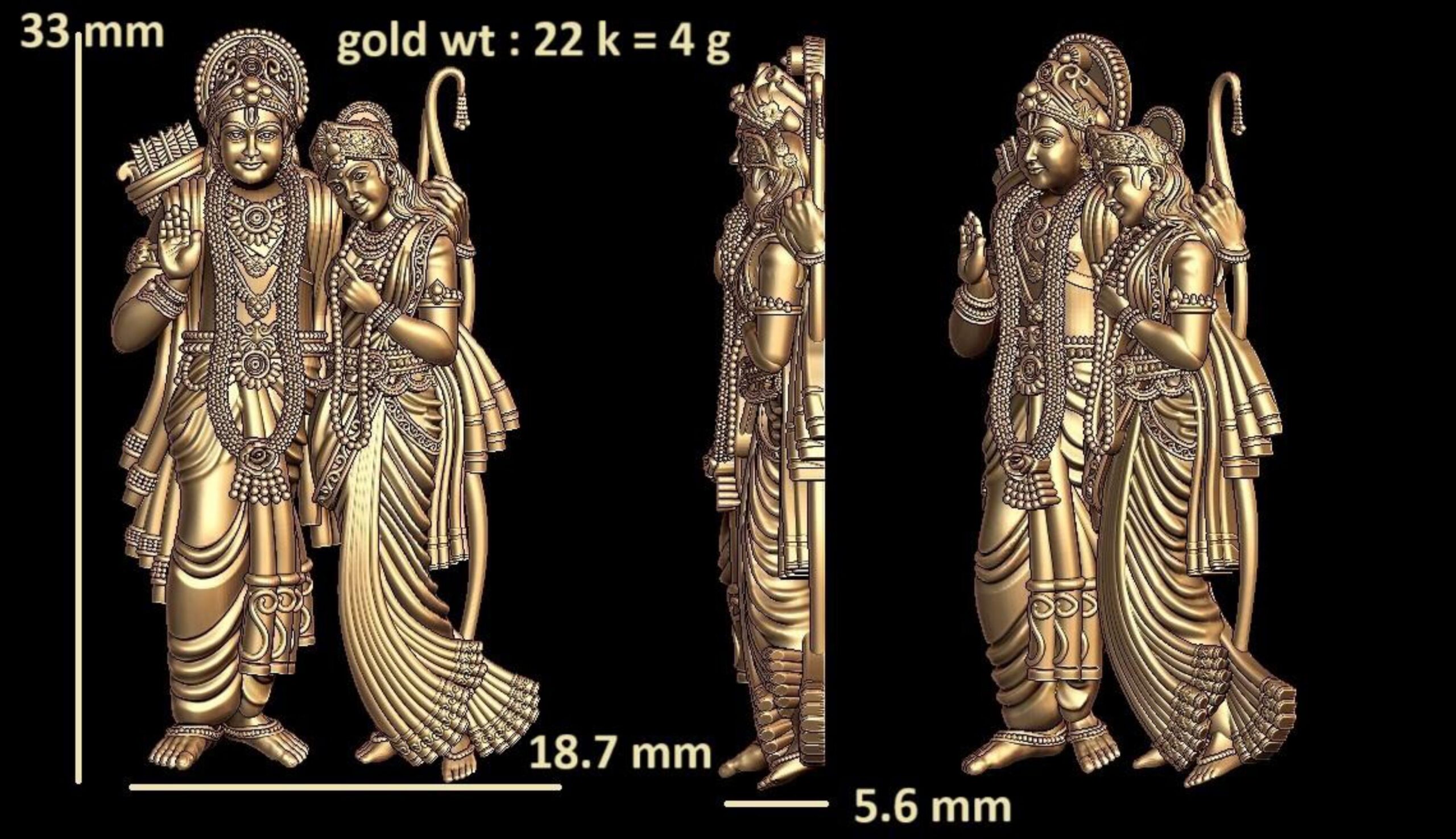 new god murti 100-images-56 Ram Siya Murti STL – 3D Printable Ram with Sita Statue - Image 1