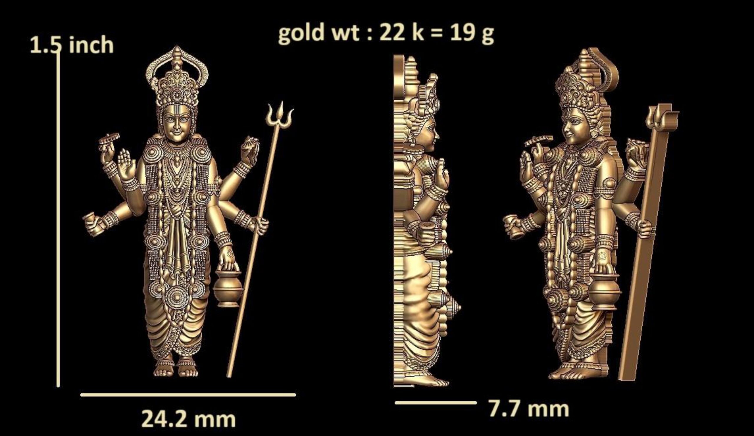 Vishnu Rupā Statue – 3D Printable Idol STL for Shrine, Altar, or Gallery
