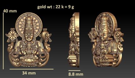 Perumal Murti STL – Vishnu with Goddess Laxmi Statue for Shrine