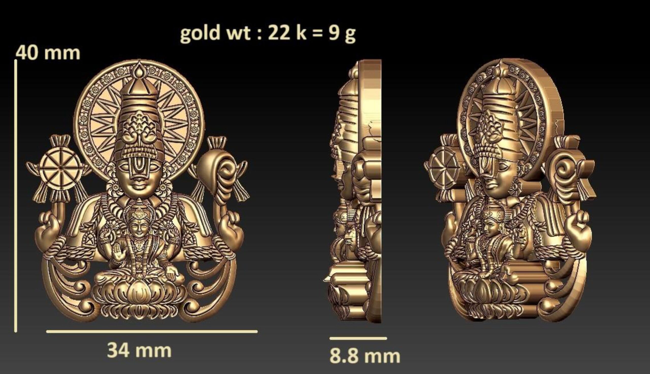 new god murti 100-images-74 Perumal Murti STL – Vishnu with Goddess Laxmi Statue for Shrine - Image 1