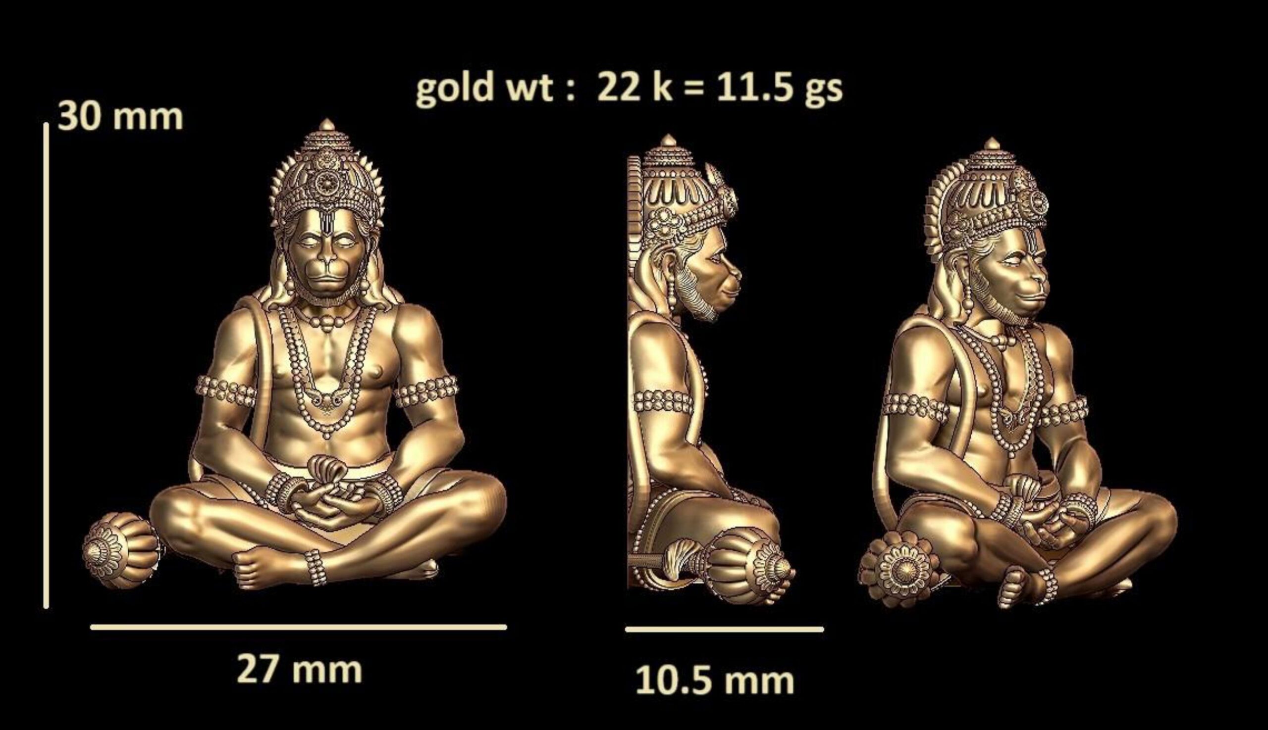 new god murti 100-images-79 Bajrangbali 3D Model STL - Lord Hanuman Sculpture - Image 1