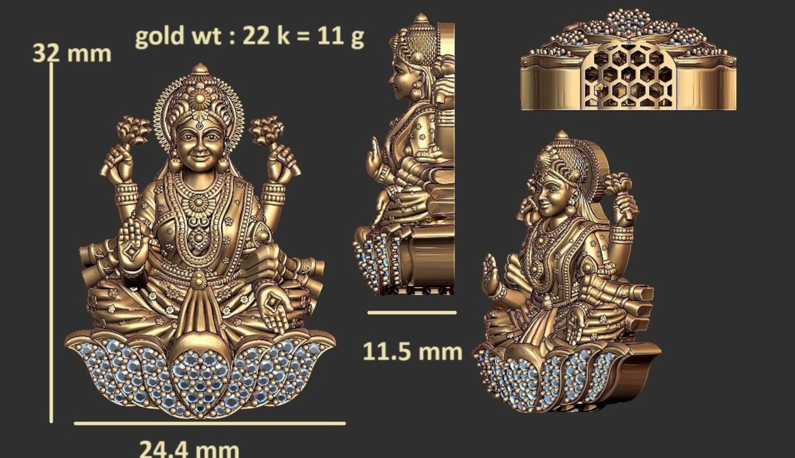 new god murti 100-images-8 Majestic Dhanalakshmi Murti STL - Divine Wealth Sculpture 3D Model - Image 1