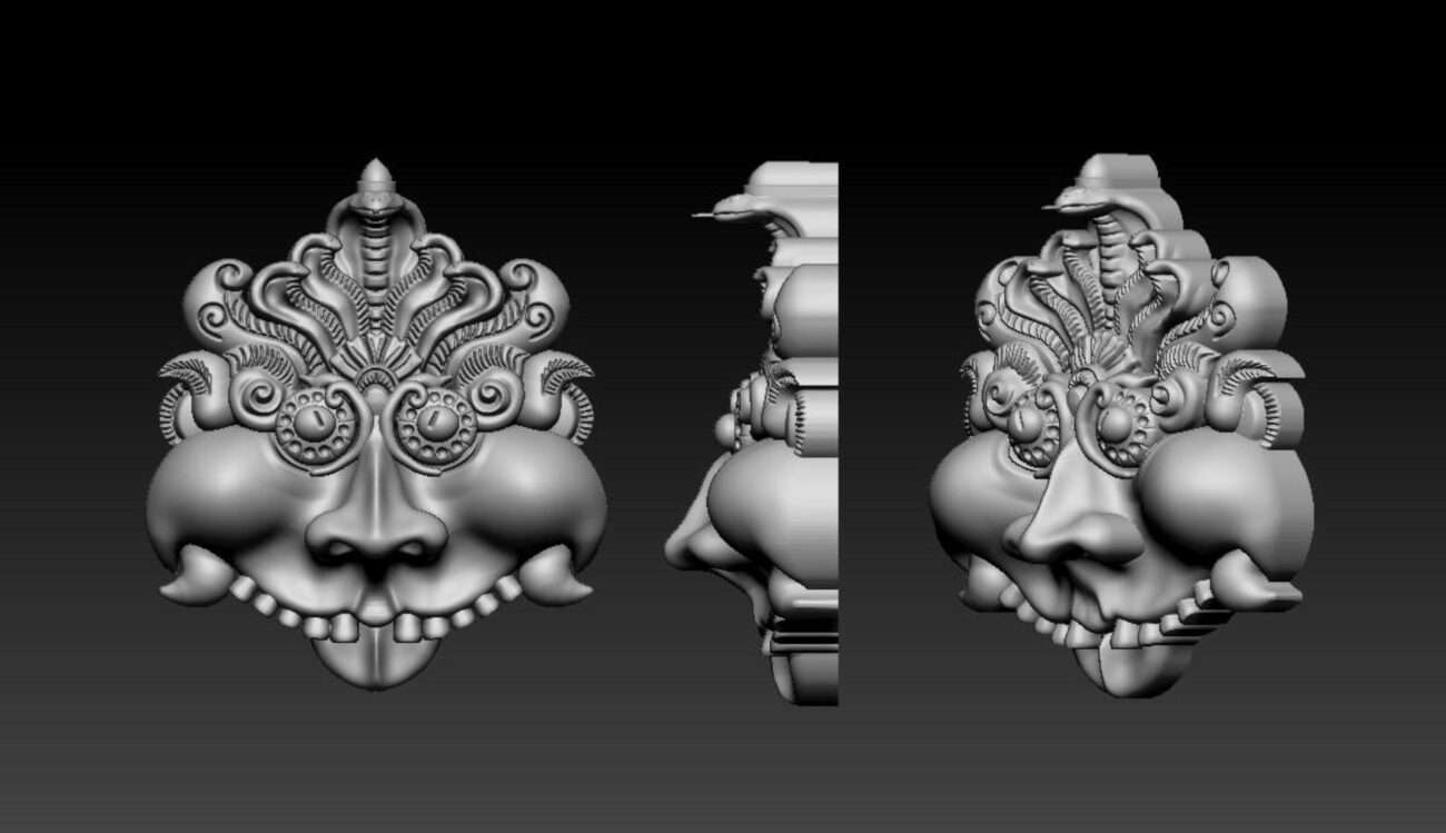 Ravana Face Murti STL – 3D Printable Ravana Portrait Sculpture ...