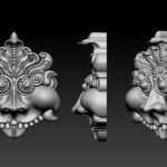 Ravana Face Murti STL – 3D Printable Ravana Portrait Sculpture