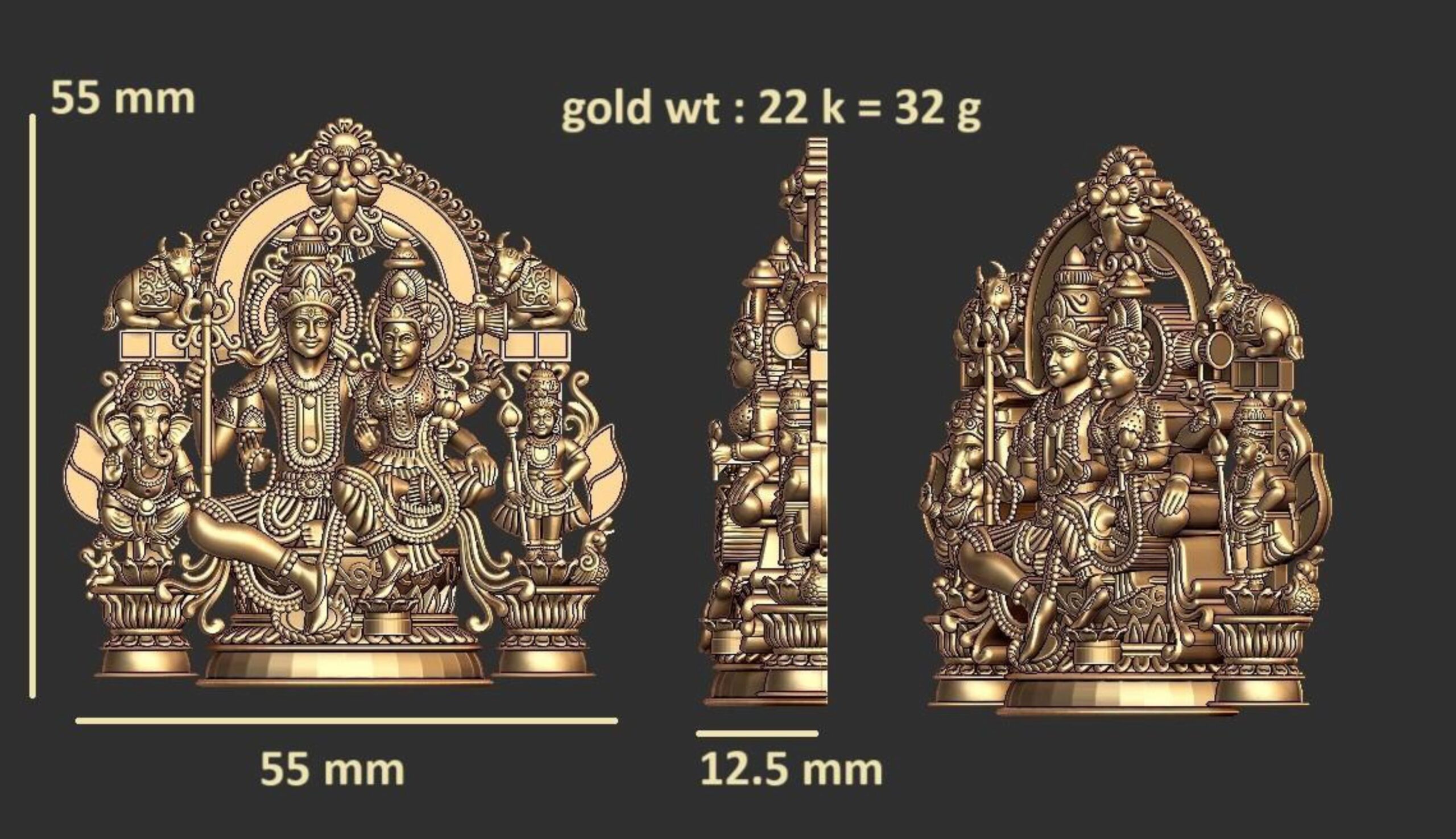 Shiva Family Murti STL – 3D Printable Hindu Gods Statue Set