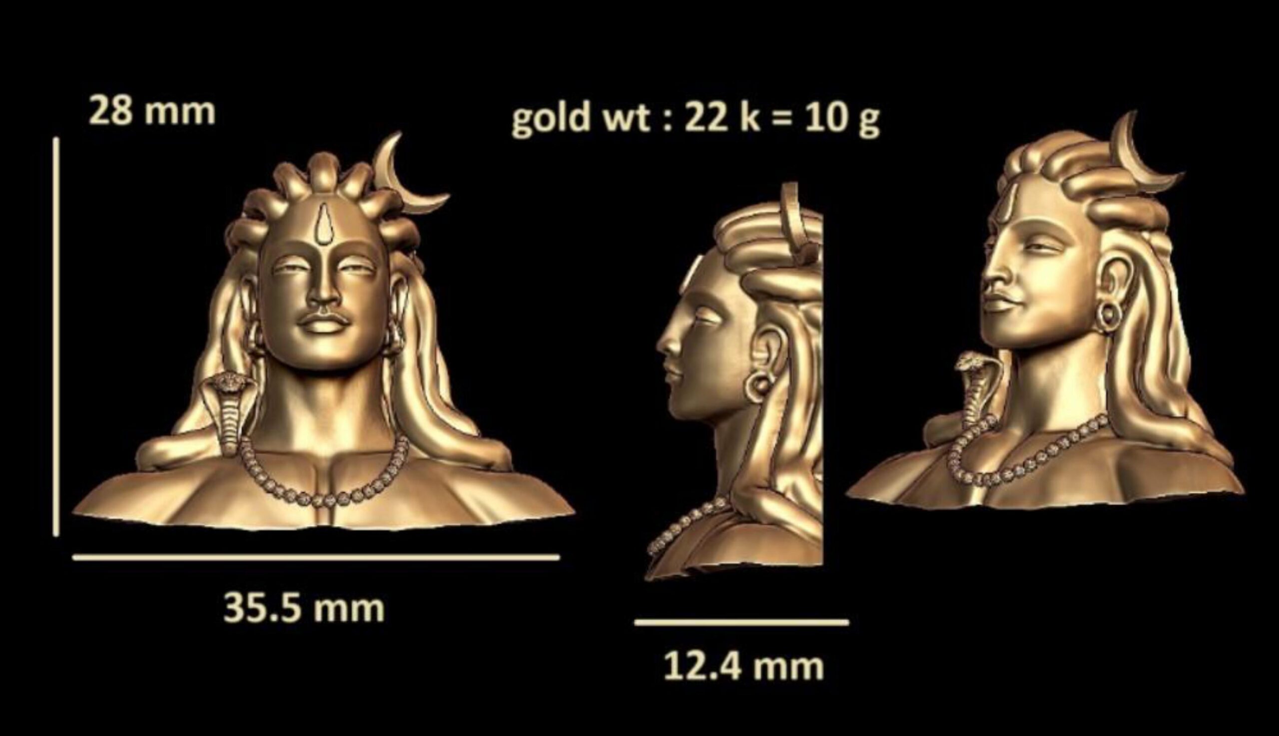 new god murti 100-images-99 Mohakal Shiva Statue STL – Hindu God for 3D Printing - Image 1